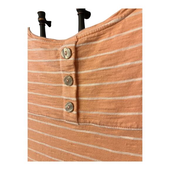 Chico’s The Perfect Tee Stripped Peach Cream Cotton Modal
TShirt Size 0 Small - Picture 6 of 9